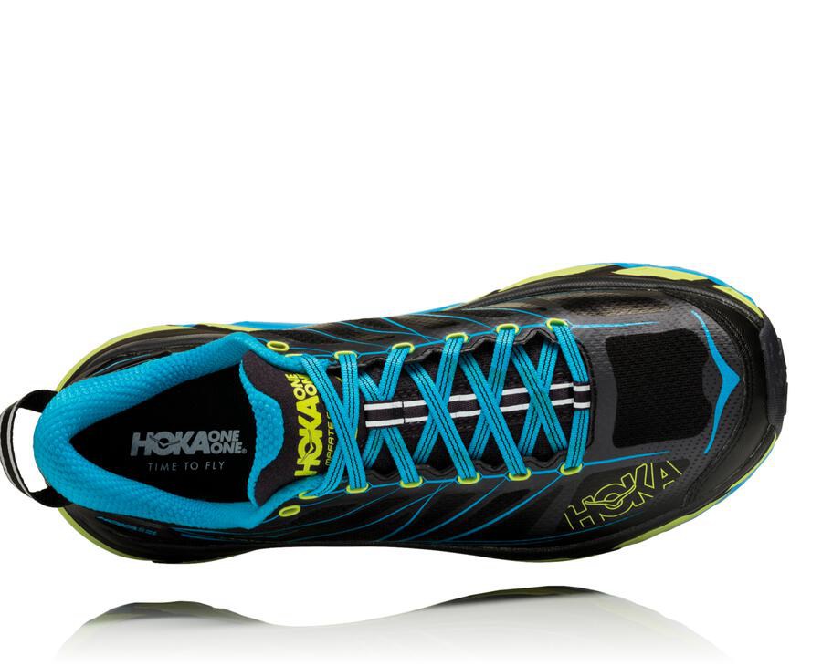 Trail Shoes Mens - Hoka One One Mafate Speed 2 - Black/Blue - OXTJBWY-75